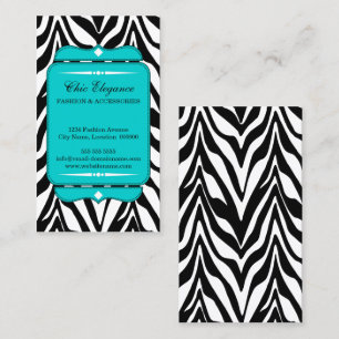 Eleganter Zebra-Druck-Türkis Visitenkarte