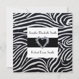 Eleganter Zebrastreifen Hochzeit Einladung