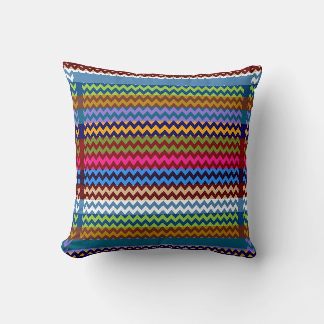 Eleganter Zickzack Moderner Zigzag 7 Kissen (Vorderseite)