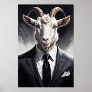 Eleganter Ziegenherr in einer formellen Portraitsz Poster