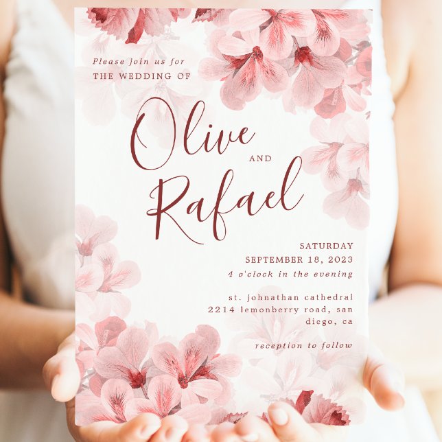 Eleganter Zweig Sakura Moderner Frühling Einladung (Von Creator hochgeladen)