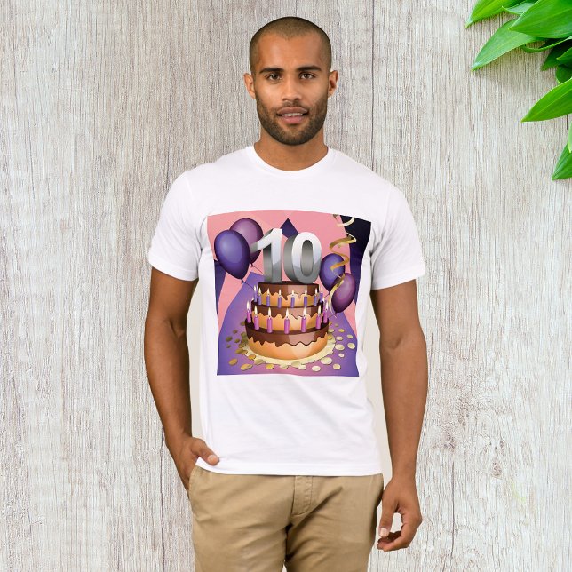 Elegantes 10-jähriges Celebration Cake Design T-Shirt (Von Creator hochgeladen)