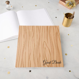 Elegantes 12 x 12 Gästebuch im Holzfoliendesign