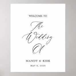 Elegantes 16x20 Hochzeitsschild | Personalisiert  Poster
