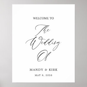 Elegantes 16x20 Hochzeitsschild Personalisiert Poster