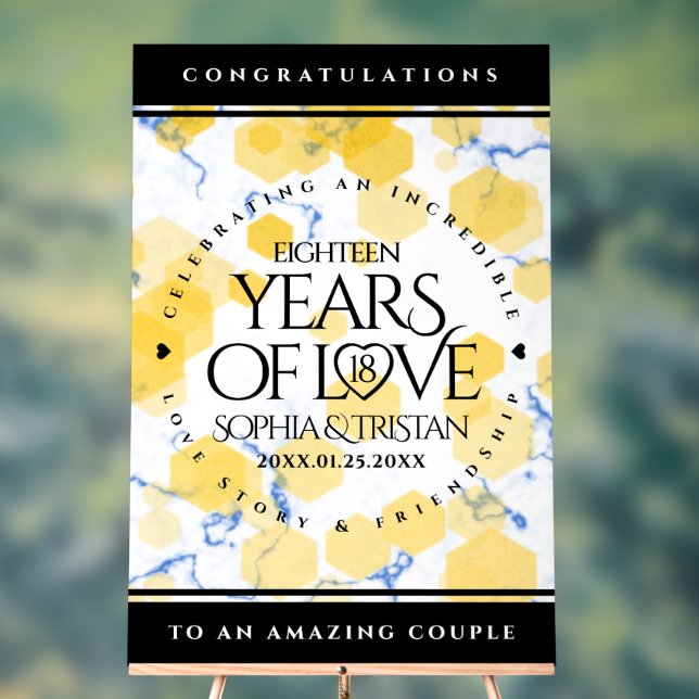 Elegantes 18. Geburtstag von Porzellan Acrylschild (Neutral)