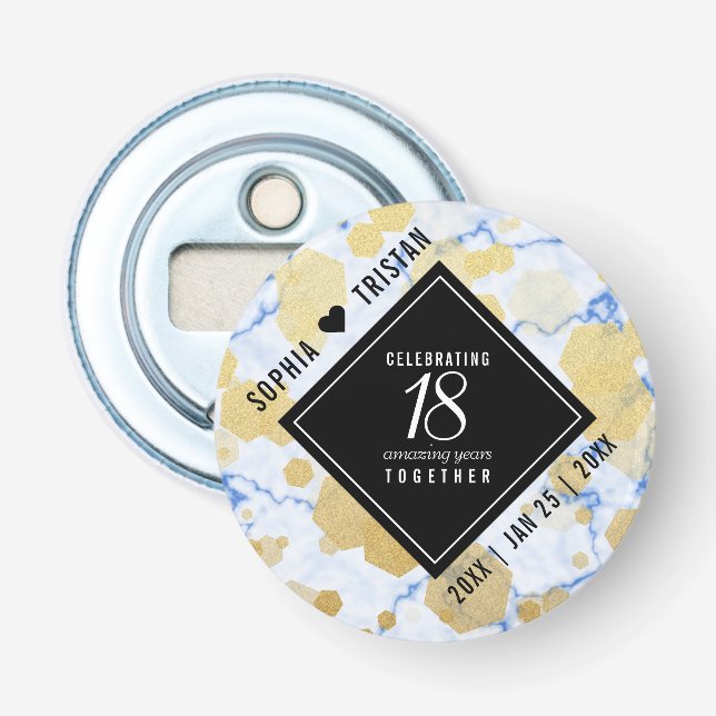 Elegantes 18. Geburtstag von Porzellan Flaschenöffner (Vorderseite)