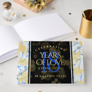 Elegantes 18. Geburtstag von Porzellan Gästebuch