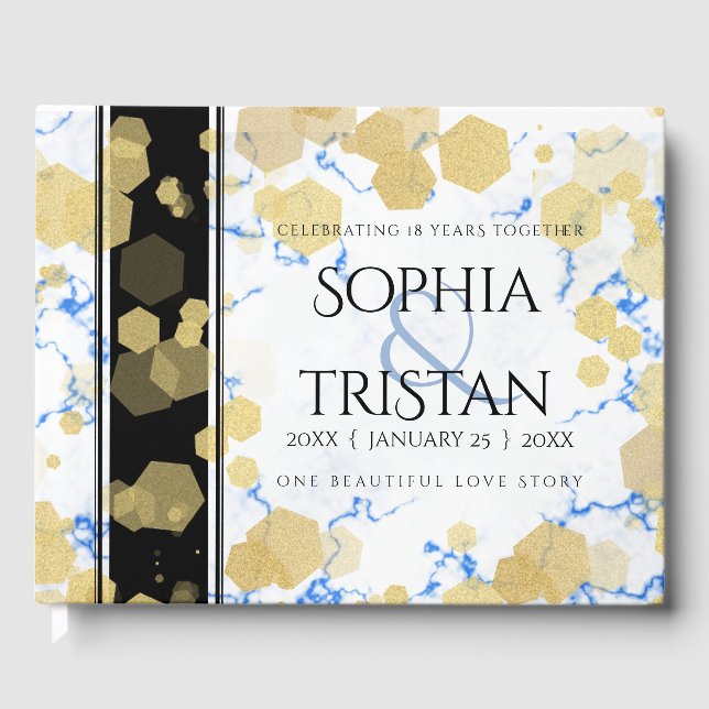 Elegantes 18. Geburtstag von Porzellan Gästebuch (Vorderseite)