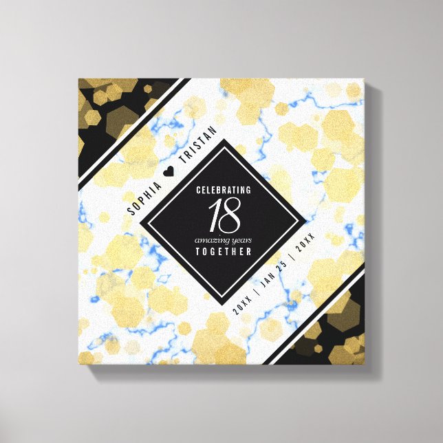 Elegantes 18. Geburtstag von Porzellan Leinwanddruck (Vorderseite)