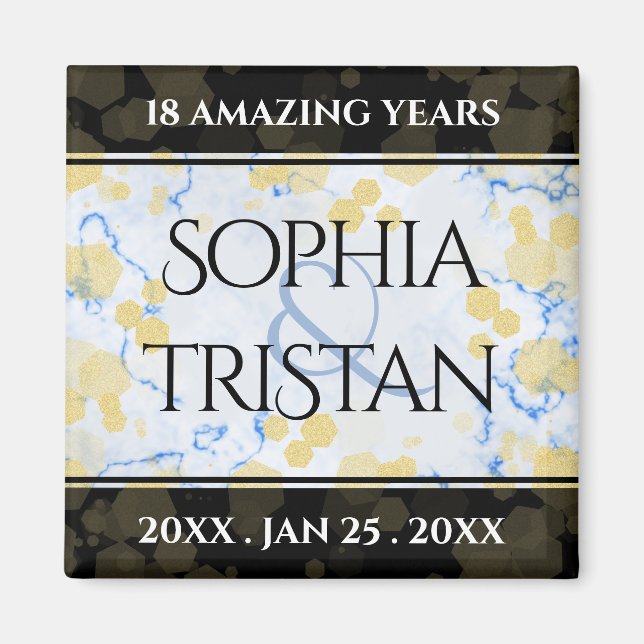 Elegantes 18. Geburtstag von Porzellan Magnet (Vorne)