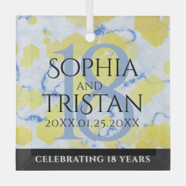 Elegantes 18. Geburtstag von Porzellan Ornament Aus Glas