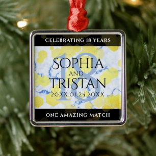 Elegantes 18. Geburtstag von Porzellan Ornament Aus Metall