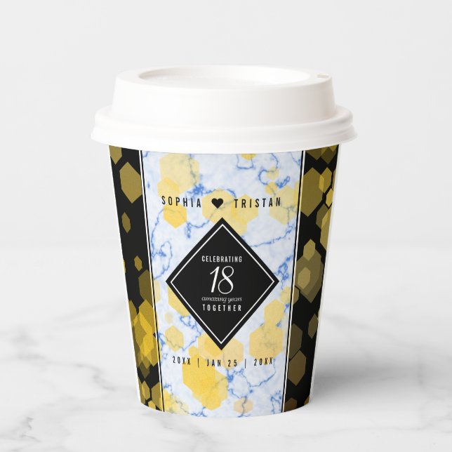 Elegantes 18. Geburtstag von Porzellan Pappbecher (Vorderseite)