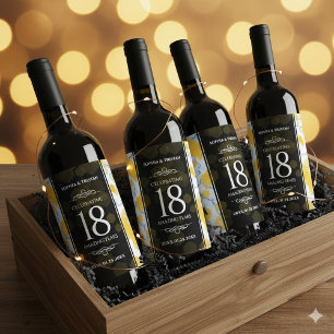 Elegantes 18. Geburtstag von Porzellan Weinetikett