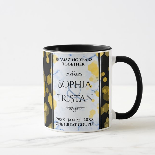 Elegantes 18-jähriges Porzellan Hochzeitsjubiläum Tasse (Rechts)