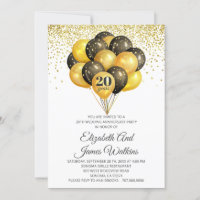 Elegantes 20. Hochzeitsjubiläum in Gold und Schwar