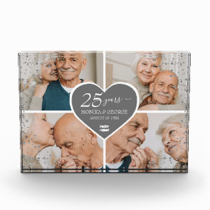 Elegantes 25-jähriges Foto Silberner Glitzer