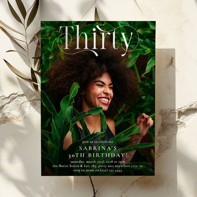 Elegantes 30. Foto 30. Geburtstag Party Einladung (Von Creator hochgeladen)