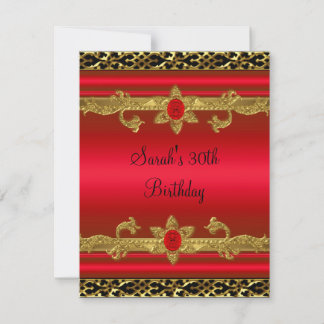 Elegantes 30. Geburtstag Party Rich Red Gold Black Einladung