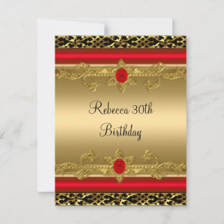 Elegantes 30. Geburtstag Party Rich Red Verziert G Einladung