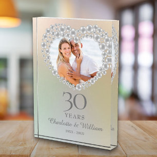 Elegantes 30. Hochzeitsjubiläum Perle Fotoblock
