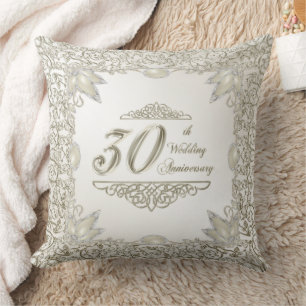 Elegantes 30-jähriges Hochzeitspillover Kissen