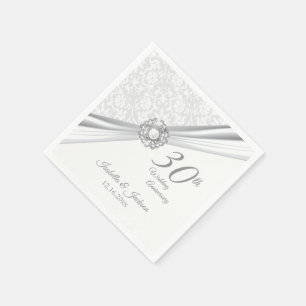 Elegantes 30-jähriges Hochzeitsszenario Serviette