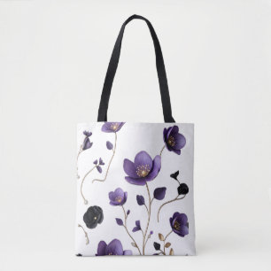 Elegantes 3D-lila und goldenes florales botanische