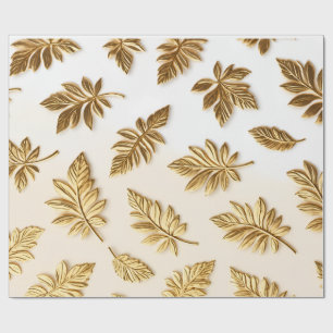 Elegantes 3D-Metallgold-Blattmuster-Wrap-Papier Geschenkpapier