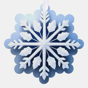 Elegantes 3D-Schneeflachendesign Ornament Karte