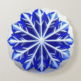 Elegantes 3d Snowflake Design Rundes Kissen