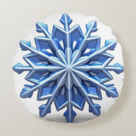 Elegantes 3d Snowflake Design Rundes Kissen
