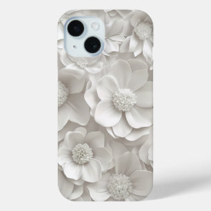 Elegantes 3D weißes Blumen-Handyhülle Case-Mate iPhone Hülle