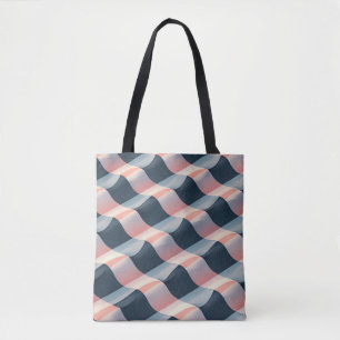 Elegantes 3D-Wellenmuster in Aquamariner, Rose und