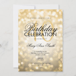 Elegantes 40. Geburtstag Party Gold Glitzer Lights Einladung