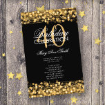 Elegantes 40. Geburtstag Party Programm Gold mit M Flyer<br><div class="desc">Elegantes "Birthday Party Program" Design mit Glitzern & Lights in Gold mit individuellem Text.</div>