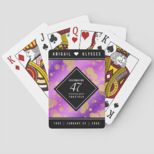 Elegantes 47. Amethyst-Hochzeitstag-Jubiläum Spielkarten