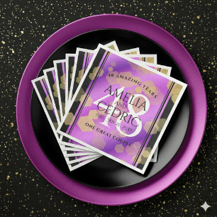 Elegantes 48. Amethyst-Hochzeitsjubiläum Serviette