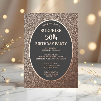 Elegantes 50. Foto auf Back Custom Birthday Einzig Folieneinladung