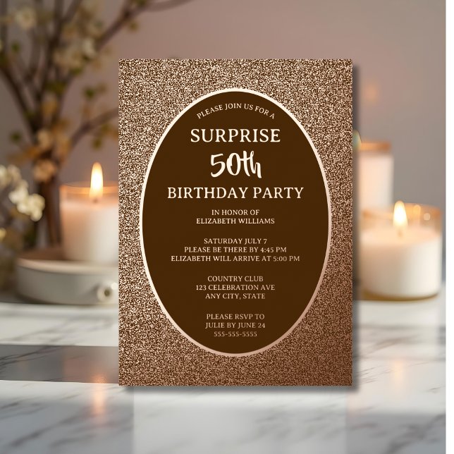 Elegantes 50. Foto auf Back Custom Birthday Einzig Folieneinladung (Von Creator hochgeladen)