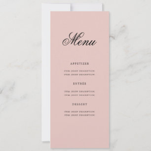 Elegantes 50. Geburtstagsparty Menü Rosa Rosa Einladung