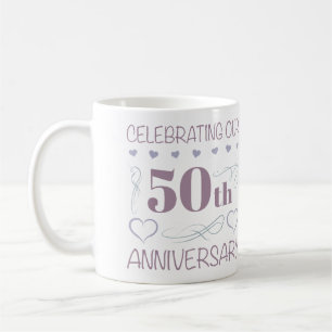 Elegantes 50. Hochzeitstag Lila Kaffeetasse