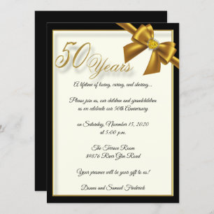 Elegantes 50-jähriges Jubiläum Einladung