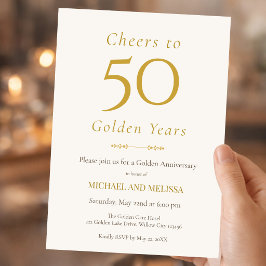 Elegantes 50-jähriges Jubiläum Gold Minimal Klassi Einladung