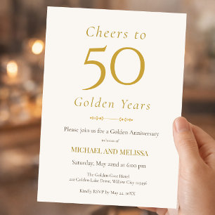 Elegantes 50-jähriges Jubiläum Gold Minimal Klassi Einladung
