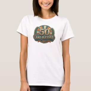 Elegantes 50 UND GESEGNETES 2D-künstlerisches Moti T-Shirt