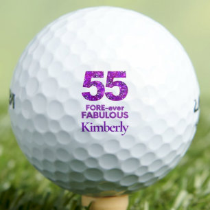 Elegantes 55. Geburtstagsgeschenk für sie, lila Bl Golfball