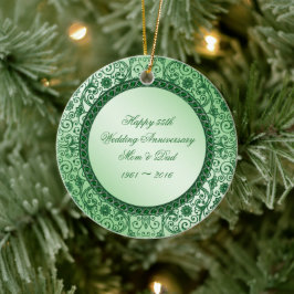 Elegantes 55. Hochzeitstag Keramikornament