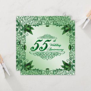 Elegantes 55. Hochzeitstags-Jubiläum 5.25x5.25 Ein Einladung